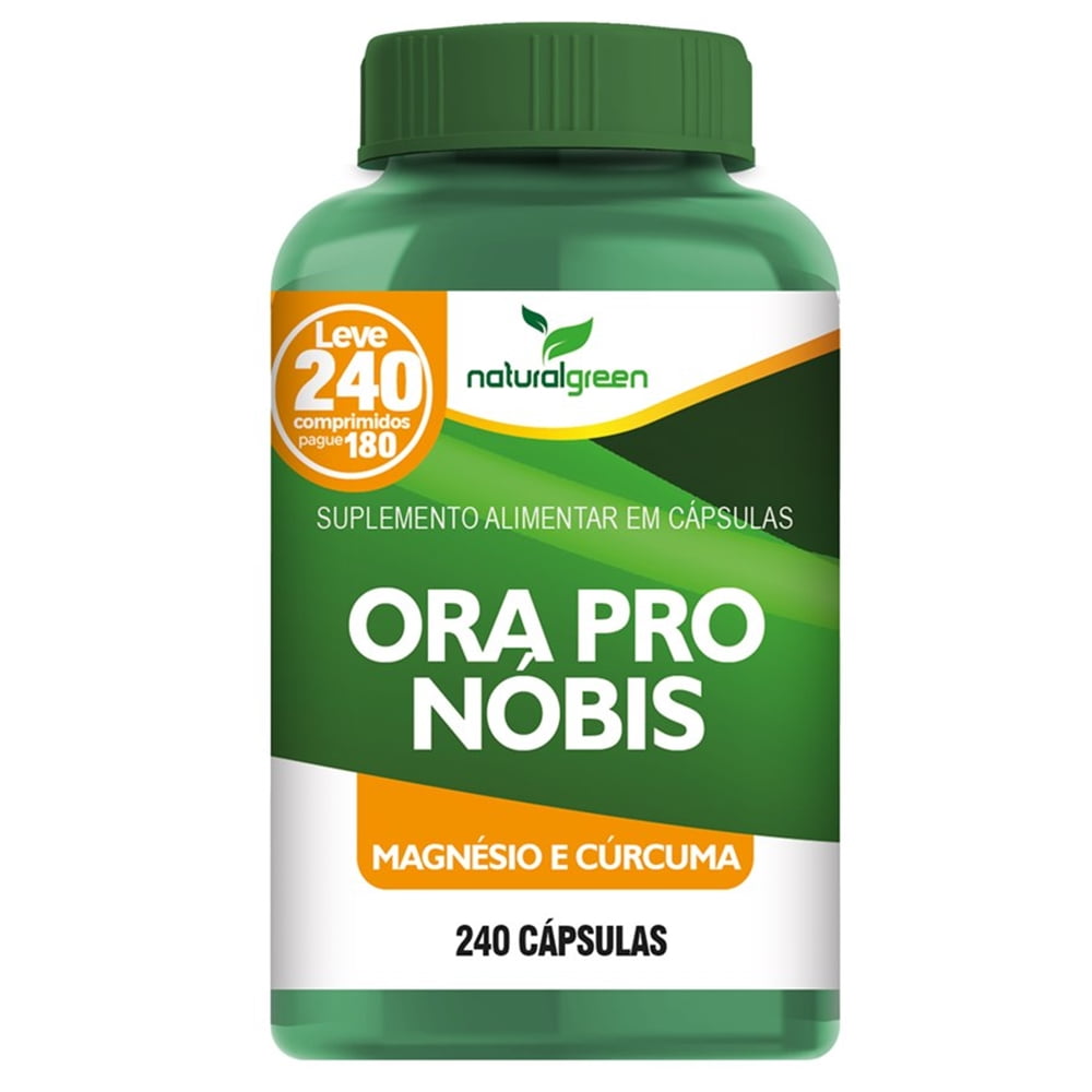 Ora Pro Nóbis Magnésio Cúrcuma Naturalgreen 240 Cápsulas