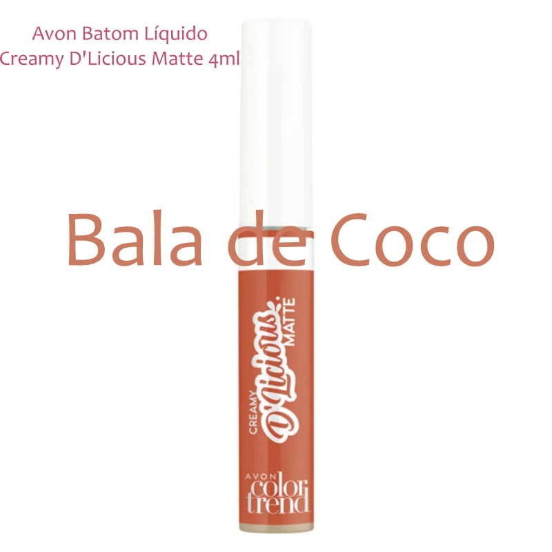 Avon Batom Líquido Creamy D'Licious Matte Bala de Coco 4ml