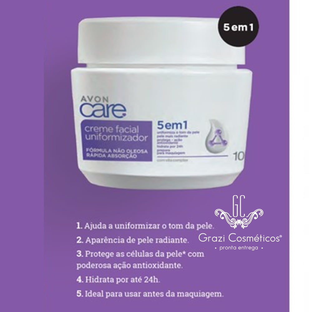 Creme Facial Hidratante Avon Care Accolade/ Aclara/ Hidratação Intensa com  Vitamina E/ Matificante - 100g (À ESCOLHER).