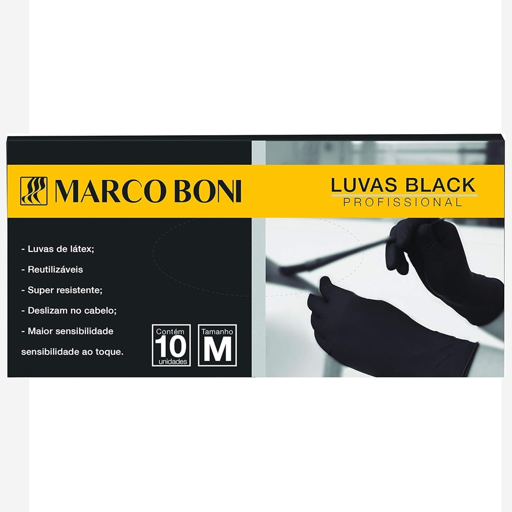 Avon Casa e Estilo Luva Black Preta M Caixa com 10 Unidades Marco Boni