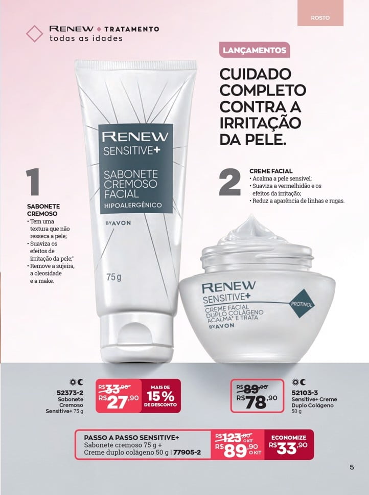 Creme Facial Renew Platinum Noite Protinol 50g - Avon - R$ 89,9