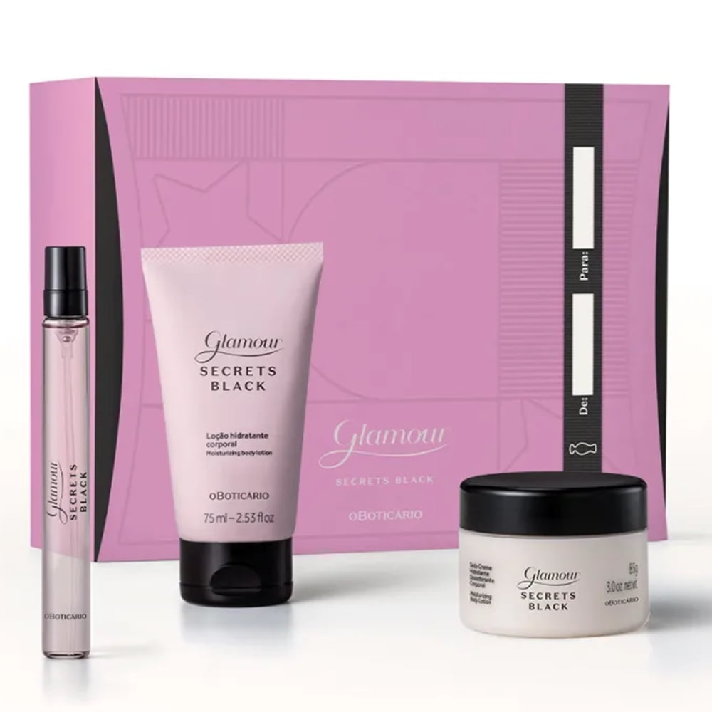 O Boticário Kit Glamour Secrets Black Glamour 3itens 