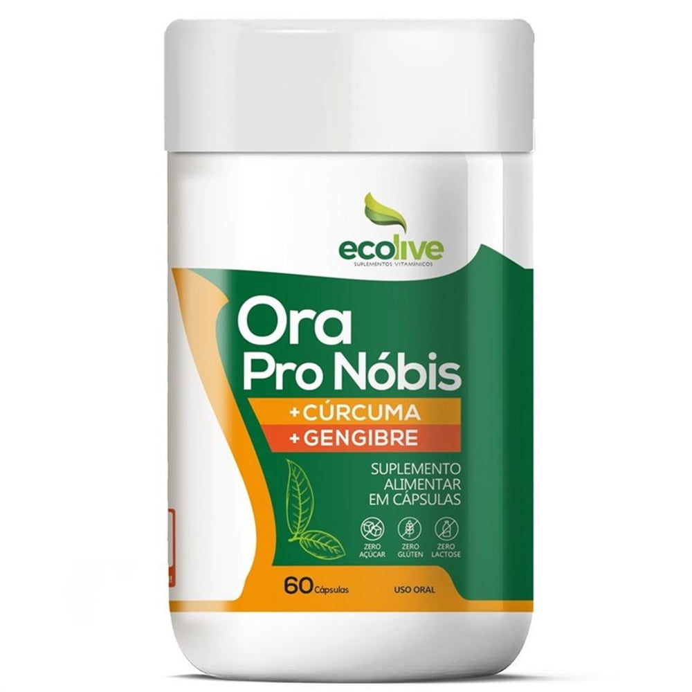 ORA PRO NÓBIS ECOLIVE CÚRCUMA + GENGIBRE 60 CÁPSULAS 