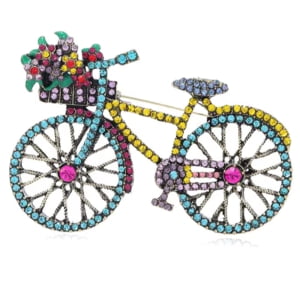 Avon Moda e Casa Abotoador Broche Bicicleta Azul e Amarela