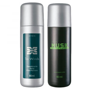 Avon Desodorante Spray Masculino Musk Fresh, Tai Winds 80ml