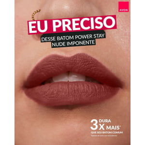 AVON Power Stay Batom Preciso Matte 10h 1,2 g Nude Imponente