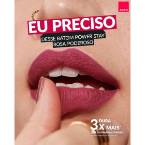 AVON Power Stay Batom Preciso Matte 10h 1,2 g Rosa Poderoso