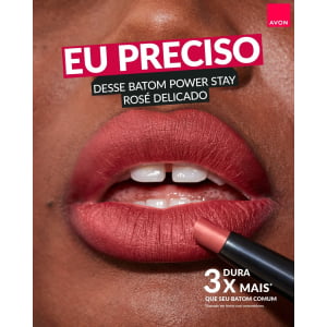 AVON Power Stay Batom Preciso Matte 10h 1,2 g Rose Delicado - val. 6/27