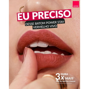 AVON Power Stay Batom Preciso Matte 10h 1,2 g Vermelho Vivo