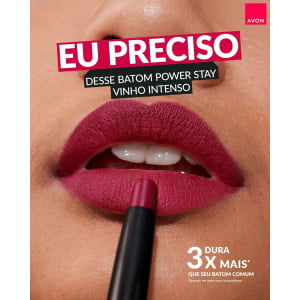 AVON Power Stay Batom Preciso Matte 10h 1,2 g Vinho Intenso