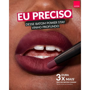 AVON Power Stay Batom Preciso Matte 10h 1,2 g Vinho Profundo