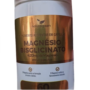 SIDNEY OLIVEIRA MAGNÉSIO BISGLICINATO NATURALGREEN 60 CÁPSULAS   420MG EM 2 CAPSULAS