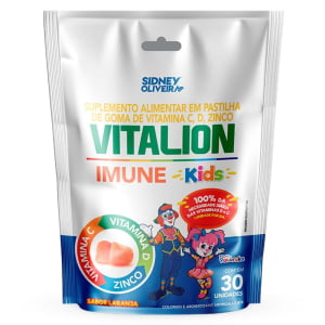 Vitamina C + Vitamina D + Zinco - Vitalion Imune Kids 30 Gomas Sidney Oliveira